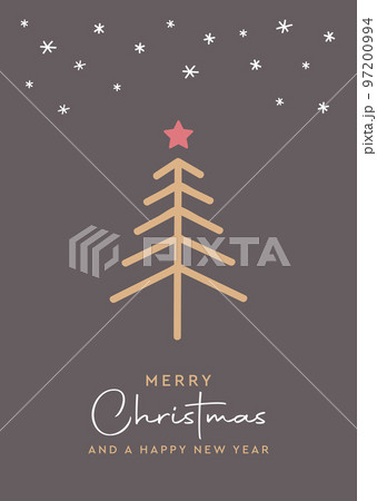 christmas postcard with abstract fir tree design 97200994