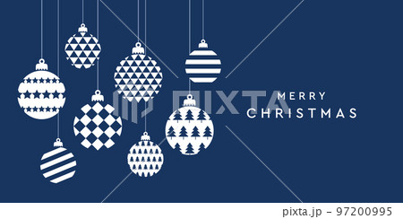 christmas bauble decoration different pattern isolated on white 97200995