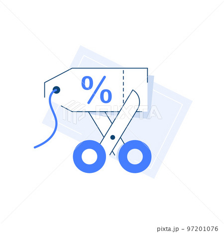 Discount offer tag icon,Sale label tag with percentage sign. Black friday discount banner or coupon 97201076