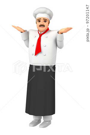 男性のシェフが困っている。 97201147