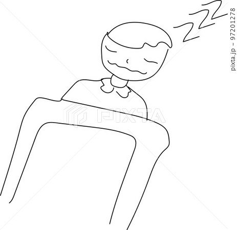 熟睡している男の子のスケッチ 97201278