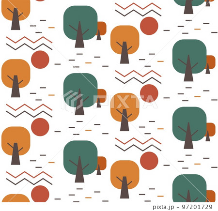 Seamless vector pattern made of cartoon trees Seamless vector pattern made of cartoon trees 97201729