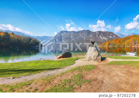 Fabulous  view  of  Bohinj Lake at autumn time 97202278