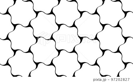 Abstract Seamless Wavy Lines Pattern. Black and White Texture. 97202827