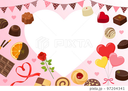 オシャレなバレンタイン背景フレーム 97204341