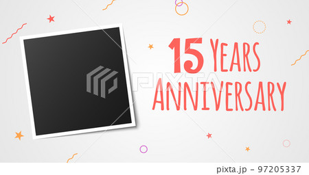 15 years anniversary photo frame card. 15th year anniversary vector elegant template design 15 years anniversary photo frame card. 15th year anniversary vector elegant template design 97205337