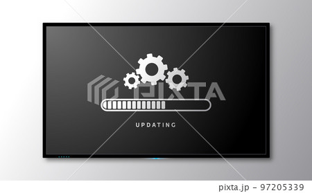 Software update laptop tv computer upgrade. Load software update system concept hardware. 97205339