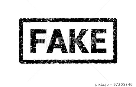 Fake stamp vector black grunge rubber sign. Fake seal stamp background isolated. 97205346