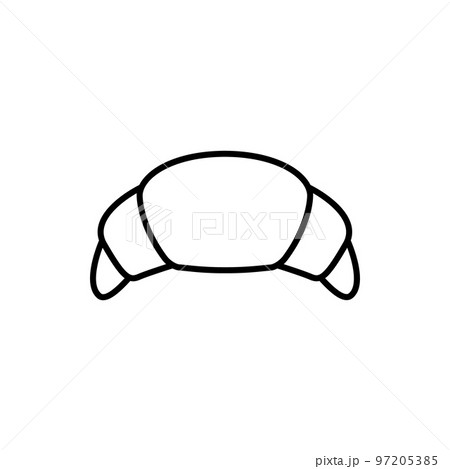 Croissant vector line icon. Pastry french croissant flat breakfast bakery icon. 97205385