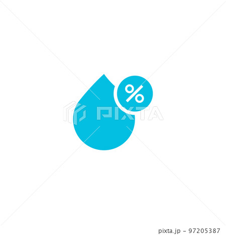 Humidity water icon. Vector temperature dry air humidity icon symbol 97205387