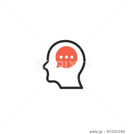 Thinking Icon man bubble idea. Vector person think symbol customer avatar 97205390