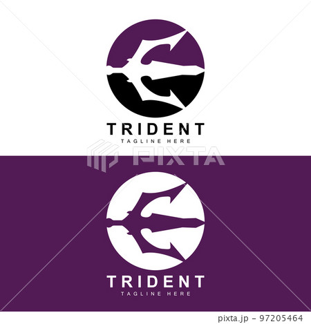 Trident Logo Template Vector Icon Design, god war weapon, spear power of the ocean Trident Logo Template Vector Icon Design, god war weapon, spear power of the ocean 97205464