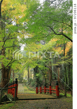 紅葉盛りの百済寺極楽橋 紅葉盛りの百済寺極楽橋 97206118