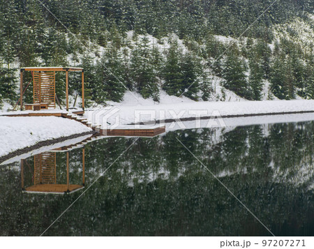 Winter lake in the Carpathians 97207271