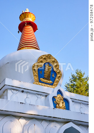 Chorten detail of monument for Tibetan Mongolian Buddhist Cultural Center 97208478