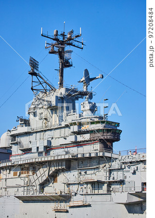 Intrepid Aircraft Carrier military museum top detail in New York City 97208484