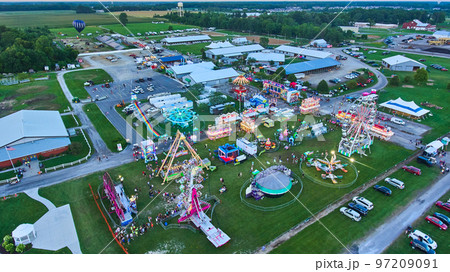 Allen County Fair carnival in Indiana during dusk Allen County Fair carnival in Indiana during dusk 97209091