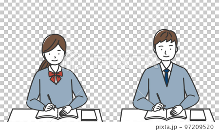 授業を受ける男子学生と女子学生 授業を受ける男子学生と女子学生 97209520