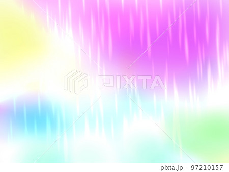 メルヘン背景　光降るレインボーカラーの白夜 97210157