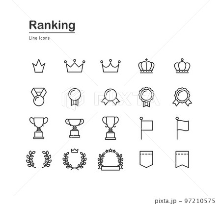 ランキングに関する線画アイコンセット 97210575