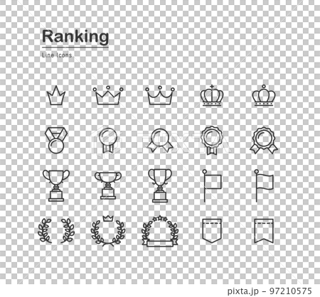ランキングに関する線画アイコンセット 97210575