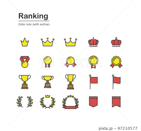 ランキングに関するアイコンセット（線あり） 97210577