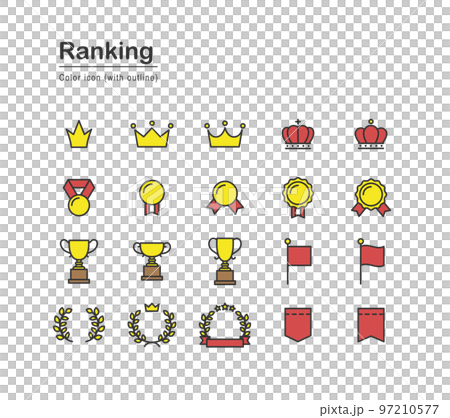 ランキングに関するアイコンセット（線あり） 97210577