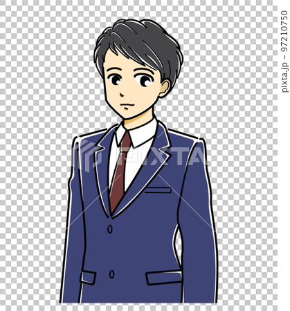 立っているスーツの若い男性(上半身・斜め向き) 立っているスーツの若い男性(上半身・斜め向き) 97210750