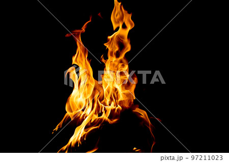 Burning flame or fire isolated on black background. Burning flame or fire isolated on black background. 97211023
