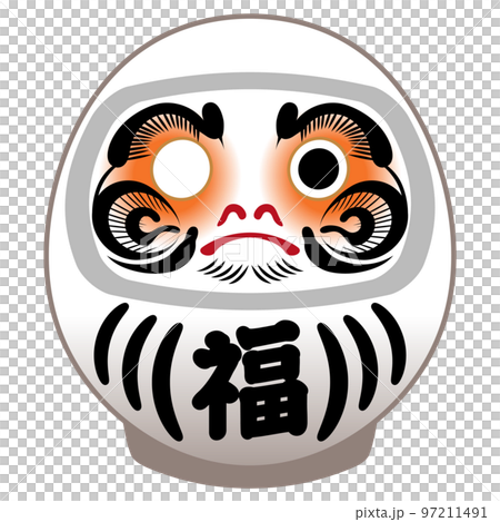 片目の白い達磨さんのイラスト【卯年・年賀状素材】 97211491
