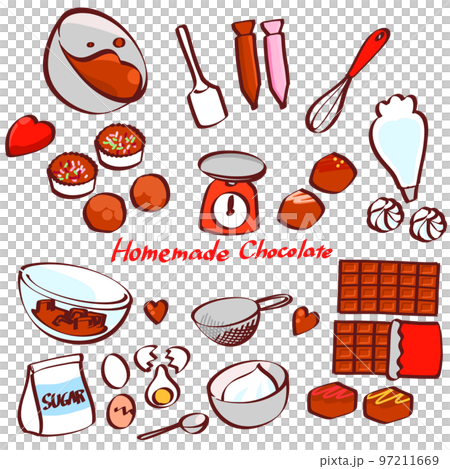 Handmade chocolate icon set 97211669