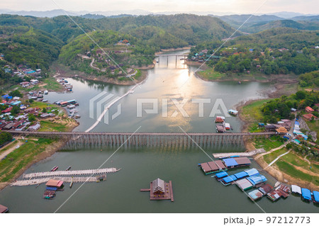 Long Wooden Mon Bridge or sapan mon Long Wooden Mon Bridge or sapan mon 97212773