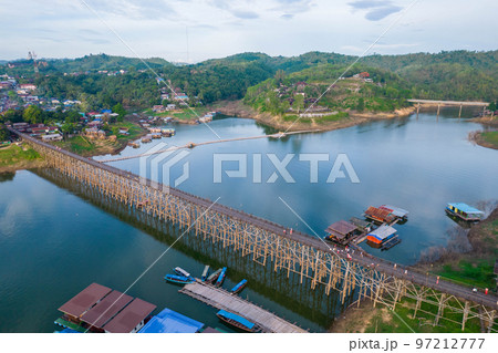 Long Wooden Mon Bridge or sapan mon Long Wooden Mon Bridge or sapan mon 97212777