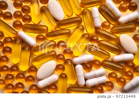 Background of tablets. Mainly vitamins and dietary supplements. 97213449