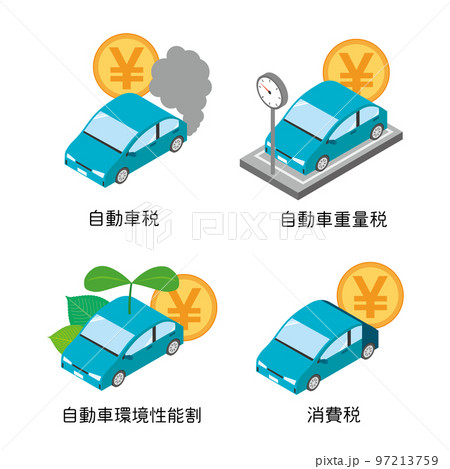自動車の税金に関するイラストセット 97213759