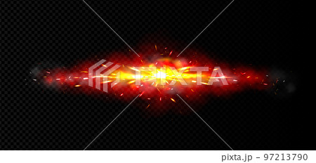 Explosion effect with fire, sparks and smoke 97213790