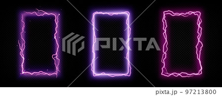 Rectangle frames with purple lightnings Rectangle frames with purple lightnings 97213800