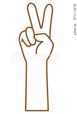 Image illustration of a hand doing a peace sign - Stock