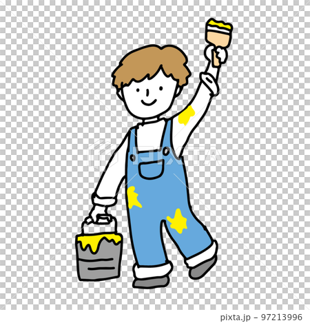 Illustration of a child painting Illustration of a child painting 97213996