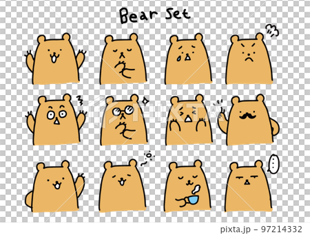 hand drawn bear set 97214332