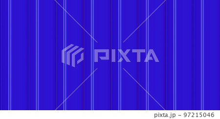 Blue corrugated iron vertical sheets seamless pattern of fence or warehouse wall 97215046