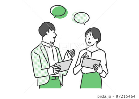 コミュニケーションをとるビジネスパーソンのイラスト素材 コミュニケーションをとるビジネスパーソンのイラスト素材 97215464