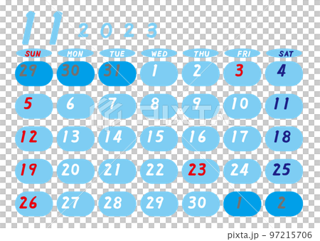 2023 Calendar November Sky Blue 97215706