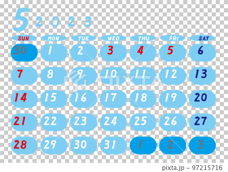 2023 年五月日曆天藍色 2023 年五月日曆天藍色 97215716