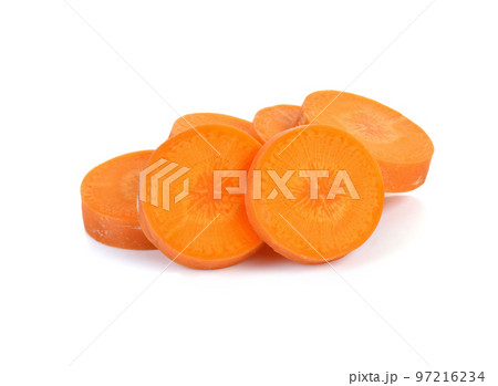Carrot slice isolated on white Carrot slice isolated on white 97216234