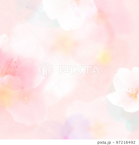 やさしい桜と和紙の素材 やさしい桜と和紙の素材 97216492