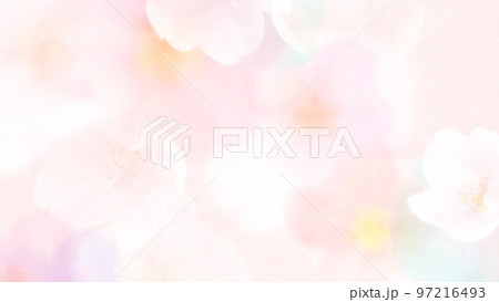 やさしい桜と和紙の素材 やさしい桜と和紙の素材 97216493