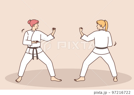 Women practice martial arts Women practice martial arts 97216722