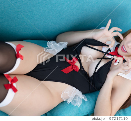 Sexy woman body in fancy dress 97217110