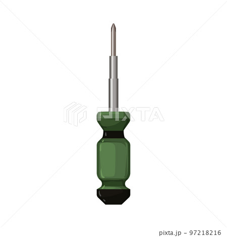 metallic screwdriver tool cartoon vector illustration 97218216